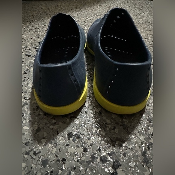 Biion Golf Shoes M 6 W 8 Navy Blue Yellow Neon Spikeless Wingtip Brogue Slip On main image 4